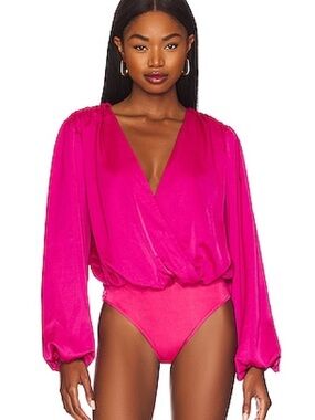 Lovers + Friends MEGAN Hot Pink Bodysuit Sz  NEW